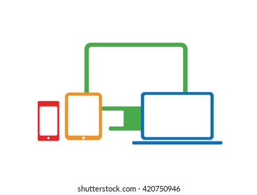 set of screens on a white background
