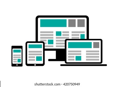 set of screens on a white background
