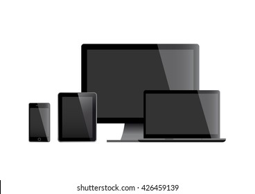 set of screens on a white background