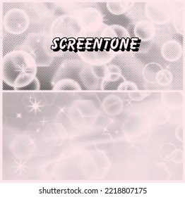 Set of screentone or halftone backgrounds for comics and manga design. 