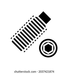 set screw glyph icon vector. set screw sign. isolated contour symbol black illustration