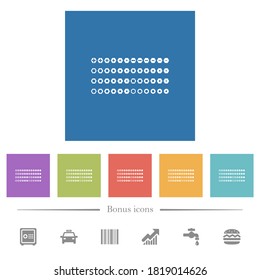 Set of screwdriver bits flat white icons in square backgrounds. 6 bonus icons included.
