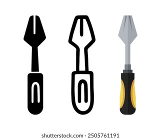 Conjunto de Doodle de dibujos animados de destornillador, Vector, ilustración.
