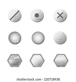 Set of screws and bolts
