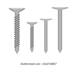 Set of screws Construction Tool Icon. Vector illustration