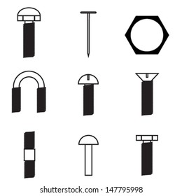Set of screws icon