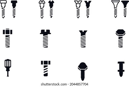 Set of screws icons vector design 