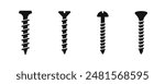 Set of screws. Screws, nuts, nails. Screw icons. Screw vector icons.