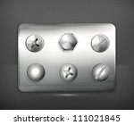 Set of screws, vector