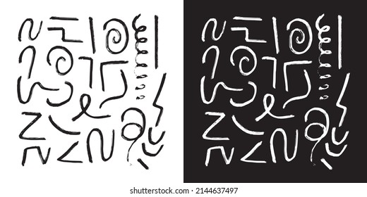 Set of Scribble arrow isolated on white background. black hand drawn arrows set icon. black and white color scribble 