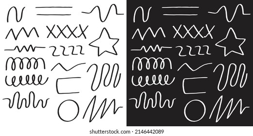 Set of Scribble arrow isolated on white background. black hand drawn arrows set icon