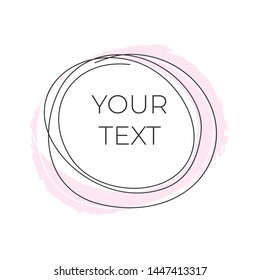 set of scribble circle and rectangle in vector
