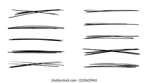 A Set Of Scribble Underlines. Underline Markers Collection. Vector Illustration Of Doodle Lines Isolated On White Background.