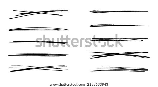 A set of scribble underlines. Underline\
markers collection. Vector illustration of doodle lines isolated on\
white background.