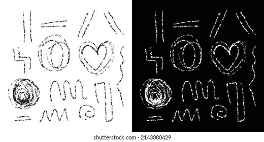 Set of scribbles abstract line isolated on white background. black hand drawn line