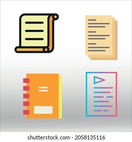 set of Script icon, line isolated or logo isolated sign symbol vector, outline and stroke style Collection of high-quality vector illustration,