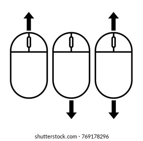 Set scroll computer mouse icon. Vector illustration.