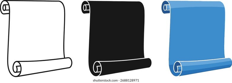 Set of scroll paper illustrations in different styles perfect for adding a touch of vintage charm to your designs