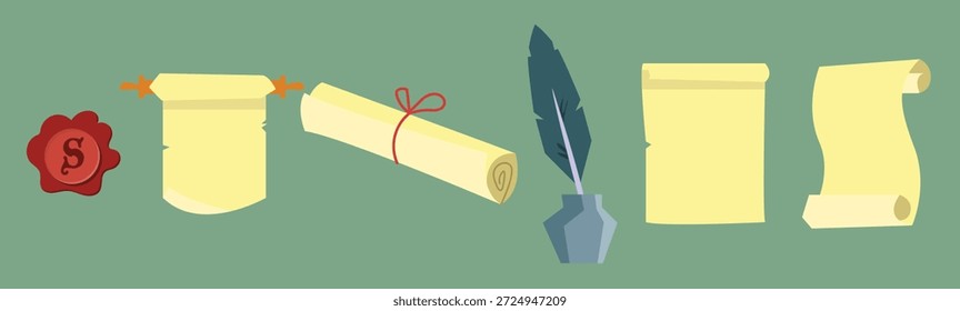 Illustration für gescrollte Papiervektoren