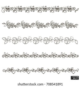 set of scrolls, floral ornaments
