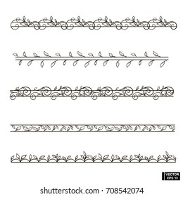 set of scrolls, floral ornaments