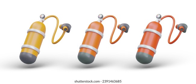 Submarinismo. Botellas de oxígeno con tubos de goma y máscaras. Amplio equipamiento de almacén para deportes submarinos. Esparcimiento extremo. Dispositivo para el estudio de los fondos marinos