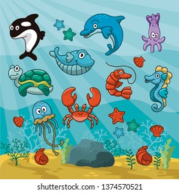 set sea animals
