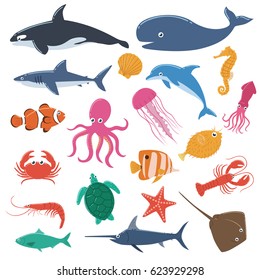 Set of Sea Animals