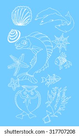 set of sea creatures