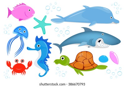 Set of  Sea Creatures