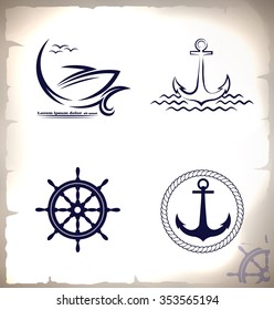 Set of  sea  emblems