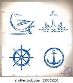 Set of  sea  emblems