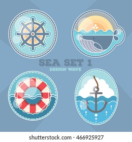 Set of sea fish water