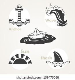 Set of sea icons