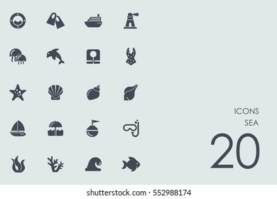 Set of sea icons