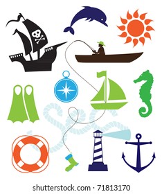 Set of sea icons