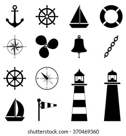 Set of sea icons, vector illustration