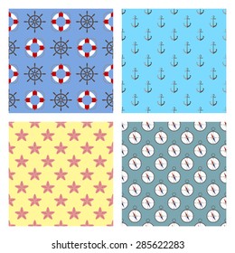 Set of sea seamless patterns