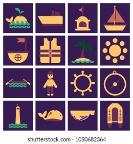 Set of sea simple icons
