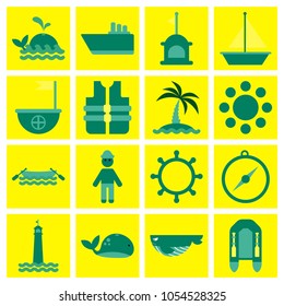 Set of sea simple icons
