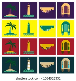 Set of sea simple icons