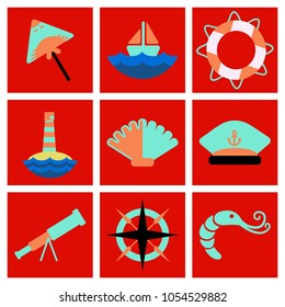 Set of sea simple icons