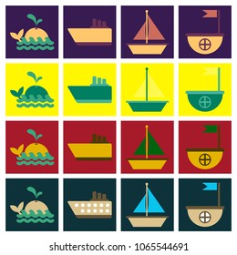 Set of sea simple icons