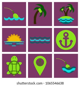 Set of sea simple icons
