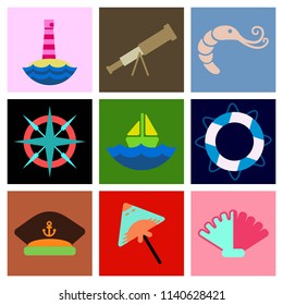 Set of sea simple icons