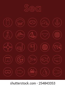 Set of sea simple icons