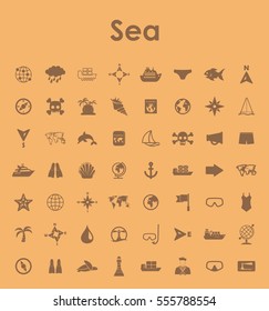 Set of sea simple icons