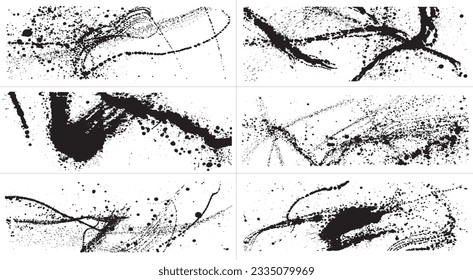 Set of sea spray backgrounds. brush stroke wave.