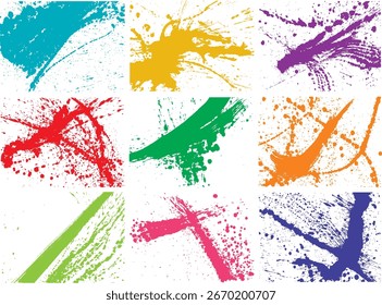 Set of sea spray illustrations. brush stroke illustrations.