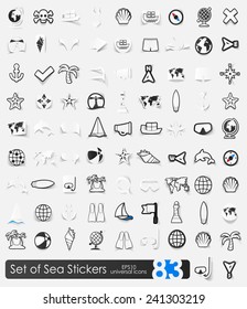 Set of sea stickers